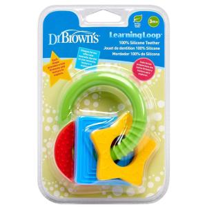 imageDr Browns Learning Loop Baby Teether Ring Multiple Shapes and Textures 100 Silicone BPAFree 3mLearning Loops