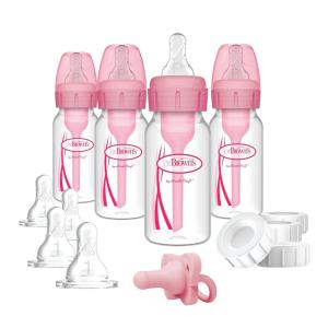 imageDr Browns Natural Flow AntiColic Options Narrow Breast to Bottle Pump ampamp Store Feeding Set with Slow Flow Nipples Baby Travel Caps and 100 Silicone HappyPaci OnePiece Pacifier BluePink  Breast to Bottle Feeding Set