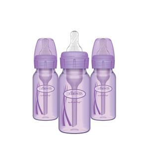imageDr Browns Natural Flow AntiColic OptionsNarrow 8oz250mL Baby Bottle  Lovey Gift Set with Level 1 Slow Flow Nipples Pink4 oz  Lavender