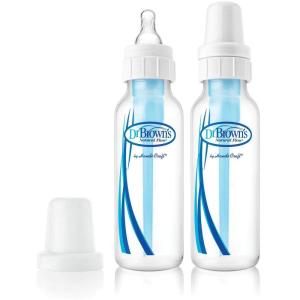 imageDr Browns Natural Flow AntiColic OptionsNarrow 8oz250mL Baby Bottle  Lovey Gift Set with Level 1 Slow Flow Nipples PinkClear