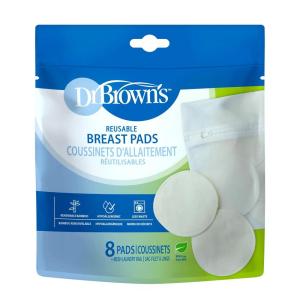 imageDr Browns Reusable Breast Pads for Breastfeeding Washable Nursing Pads with Laundry Bag Day ampamp Night Absorption 8 Count8 Count  Universal Fit