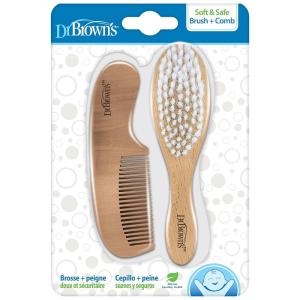 imageDr Browns Safe Squeeze Nail Scissors with Rounded Blade Tip and 100 Silicone Handle for Infant ampamp BabyBaby Brush  Comb