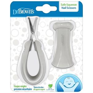 imageDr Browns Safe Squeeze Nail Scissors with Rounded Blade Tip and 100 Silicone Handle for Infant ampamp BabyBaby Nail Scissors