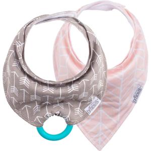 imageDr Browns Super Soft ampamp Absorbent Baby Bandana Bib with SnapOn Teether 3m 2PackArrows  Herringbone