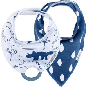imageDr Browns Super Soft ampamp Absorbent Baby Bandana Bib with SnapOn Teether 3m 2PackDrops  Dinos