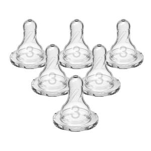 imageDr Browns Natural Flow Preemie Flow Narrow Baby Bottle Silicone Nipple Slowest Flow 0m 100 Silicone Bottle Nipple 6 CountPack of 1Level 3  MediumFast Flow  6m