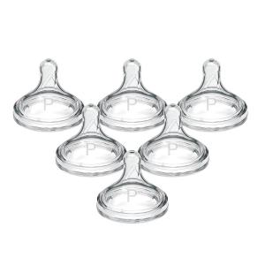 imageDr Browns Natural Flow YCut WideNeck Baby Bottle Silicone Nipple Ideal for Thicker Liquids 9m 100 Silicone Bottle Nipple 6 CountPack of 1Preemie  0m