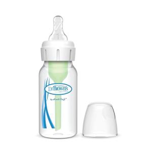 imageDr Browns AntiColic Options Narrow Baby Bottle 0m Level 1 Nipple  Baby Bottle to Reduce Colic 1 Pack 4 oz
