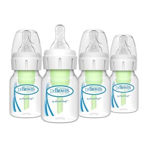 imageDr Browns Natural Flow AntiColic Options Narrow Baby Bottle Dream Adventure 8 oz250 mL with Level 1 Slow Flow Nipple 0m 4 Count Pack of 14 Pack  2oz  Clear