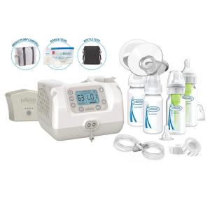 imageDr Browns Customflow Hospital Strength Double Electric Breast Pump with Adjustable Settings includes Breast Milk Collection Bottles Flanges ampamp Other Pumping EssentialsOnthego Breast Pump Gift Set