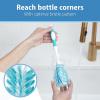 imageDr Browns Deluxe Bottle Brush Cleaning Brush for Baby Bottles Nipples and Sippy Cups with Suction Cup Stand ampamp Bonus Brush BPA Free1 Count Pack of 3