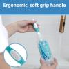 imageDr Browns Deluxe Bottle Brush Cleaning Brush for Baby Bottles Nipples and Sippy Cups with Suction Cup Stand ampamp Bonus Brush BPA Free1 Count Pack of 1