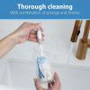 imageDr Browns Reusable Sponge Baby Bottle Cleaning Brush with Suction Cup Stand Scrubber and Nipple Cleaner Blue 1Pack1Pack  Gray Bottle Brush