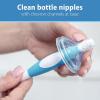 imageDr Browns Reusable Sponge Baby Bottle Cleaning Brush with Suction Cup Stand Scrubber and Nipple Cleaner Blue 1Pack3Pack  Blue Bottle Brush