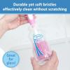 imageDr Browns Soft Touch No Scratch Baby Bottle Cleaning Brush Nipple Cleaner with Stand and Storage Clip BPA Free Pink 1Pack