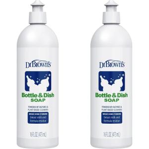 imageDr Browns Bottle ampamp Dish Soap for Baby Bottles and Baby Accessories PlantDerived FragranceFree 16 fl oz 2 Pack16 Fl Oz Pack of 2