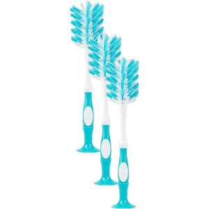 imageDr Browns Deluxe Bottle Brush Cleaning Brush for Baby Bottles Nipples and Sippy Cups with Suction Cup Stand ampamp Bonus Brush BPA Free1 Count Pack of 3