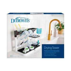 imageDr Browns Drying Tower StandUp Drying Rack Countertop Baby Bottle Drying with Organized Storage for Baby Essentials Space Saving Vertical Rack