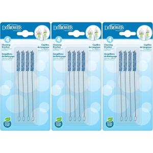 imageDr Browns Natural Flow Reusable Baby Bottle Vent System and Reservoir Cleaning Bristle BrushBPA FreeBlue Brushes4Pack12 Pack