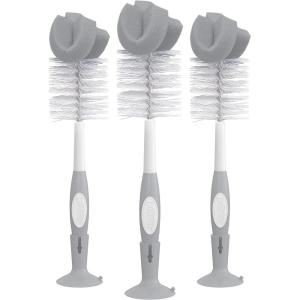 imageDr Browns Reusable Sponge Baby Bottle Cleaning Brush with Suction Cup Stand Scrubber and Nipple Cleaner Blue 1Pack3Pack  Gray Bottle Brush