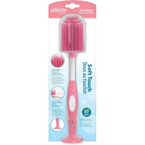 imageDr Browns Soft Touch No Scratch Baby Bottle Cleaning Brush Nipple Cleaner with Stand and Storage Clip BPA Free Pink 1Pack