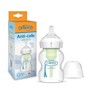 imageDr Browns Natural Flow AntiColic Options WideNeck Baby Bottles 9 oz270 mLwith Level 1 Slow Flow Nipple4 Count0m5 oz  1 Pack