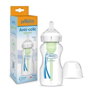 imageDr Browns Natural Flow AntiColic Options WideNeck Baby Bottles 9 oz270 mLwith Level 1 Slow Flow Nipple4 Count0m9 oz  1 Pack
