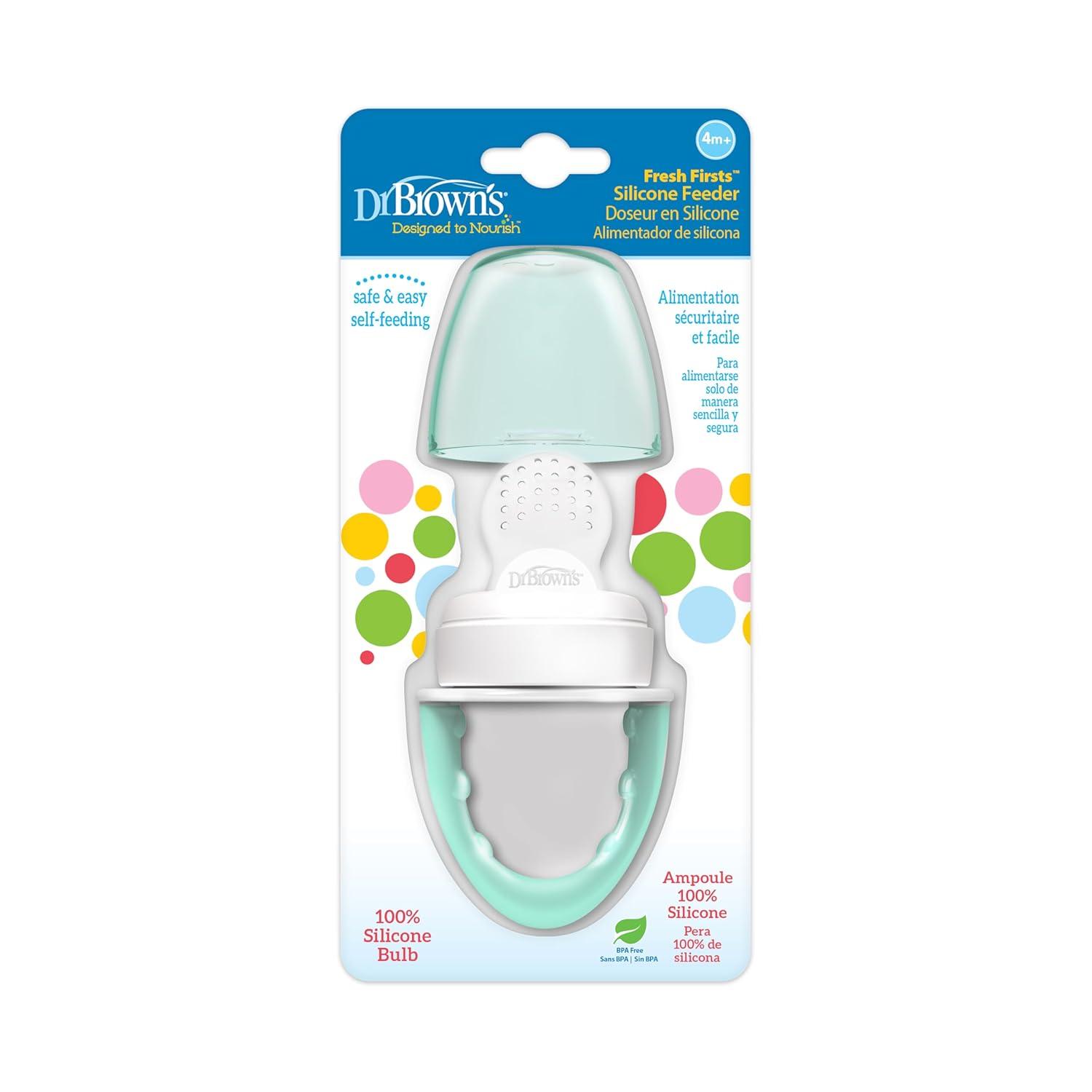 imageDr Browns Designed to Nourish Fresh Firsts Silicone Feeder Grey One Size1 Pack  Mint