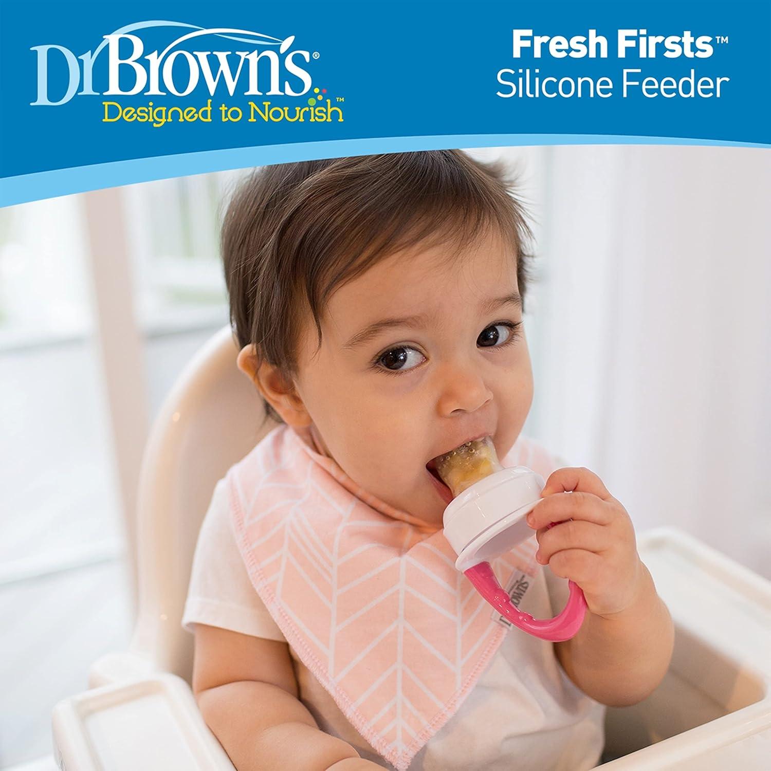 imageDr Browns Designed to Nourish Fresh Firsts Silicone Feeder Grey One Size2 Pack  Mint  Gray