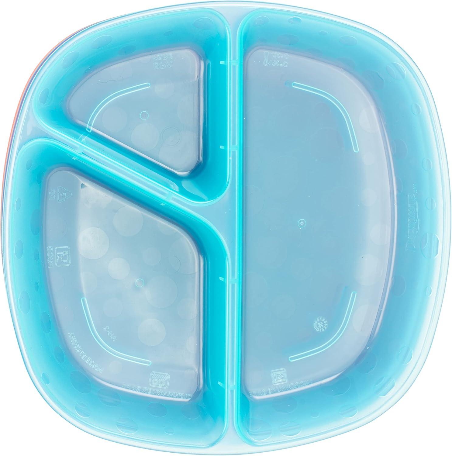 imageDr Browns Designed to Nourish Stackable Plates for Toddlers ampamp Babies BPA Free  3Pack 4mToddler Divided Plates  3 Pack