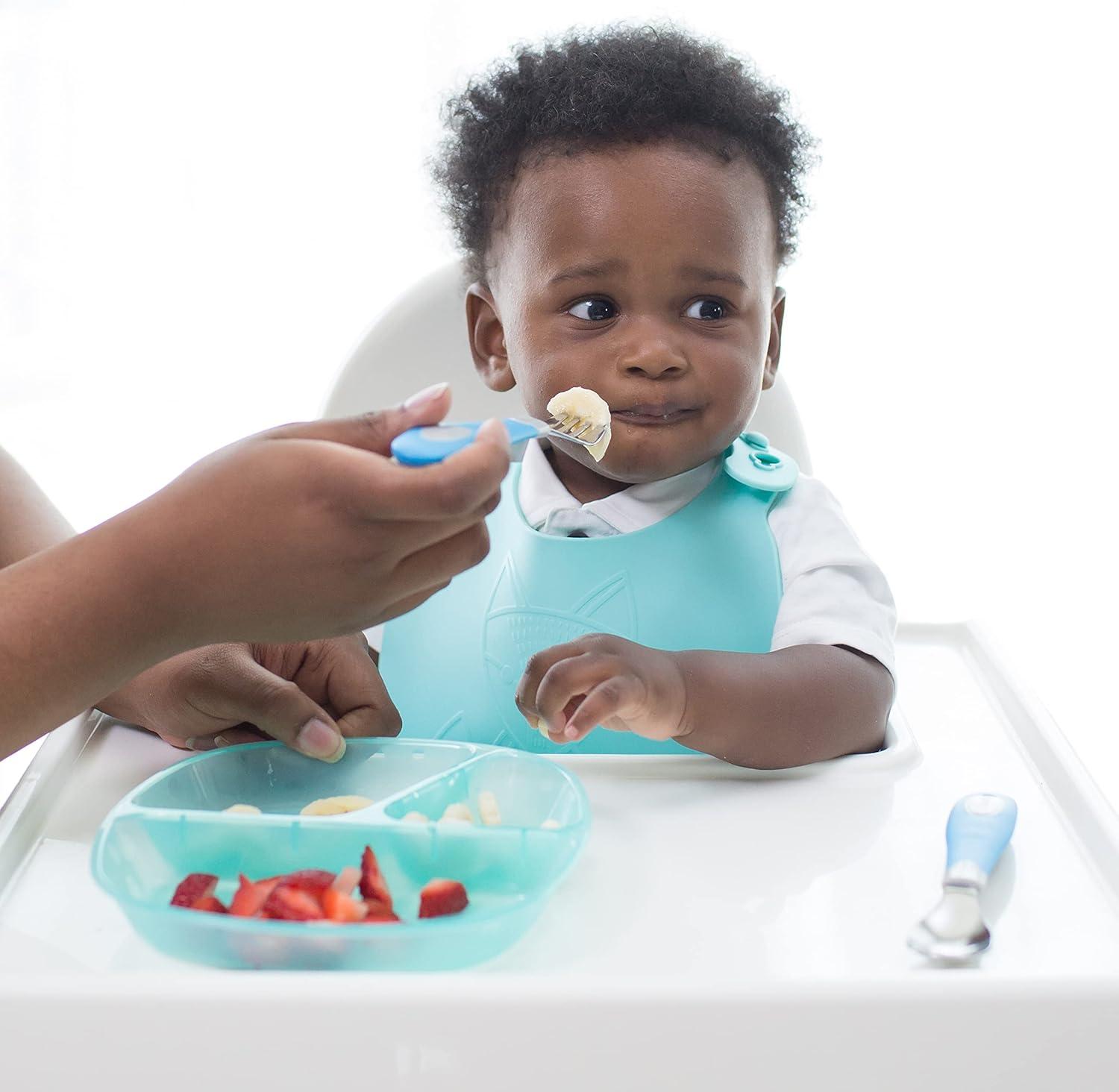 imageDr Browns Designed to Nourish Stackable Plates for Toddlers ampamp Babies BPA Free  3Pack 4mToddler Divided Plates  3 Pack