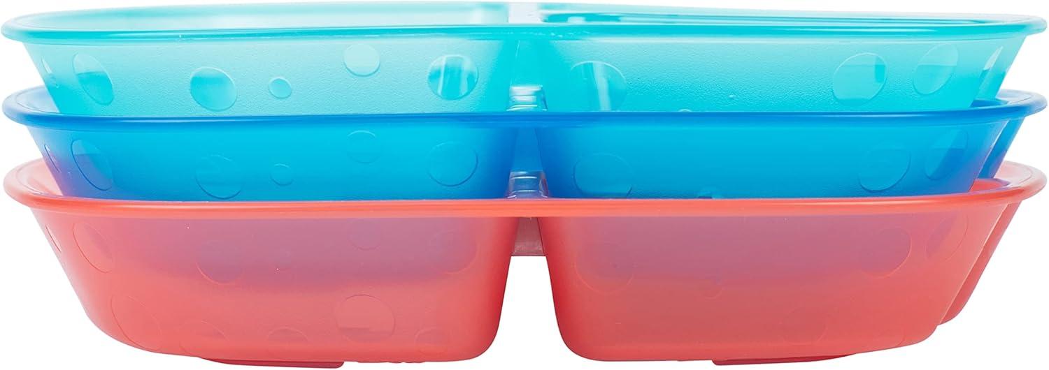 imageDr Browns Designed to Nourish Stackable Plates for Toddlers ampamp Babies BPA Free  3Pack 4mToddler Divided Plates  3 Pack