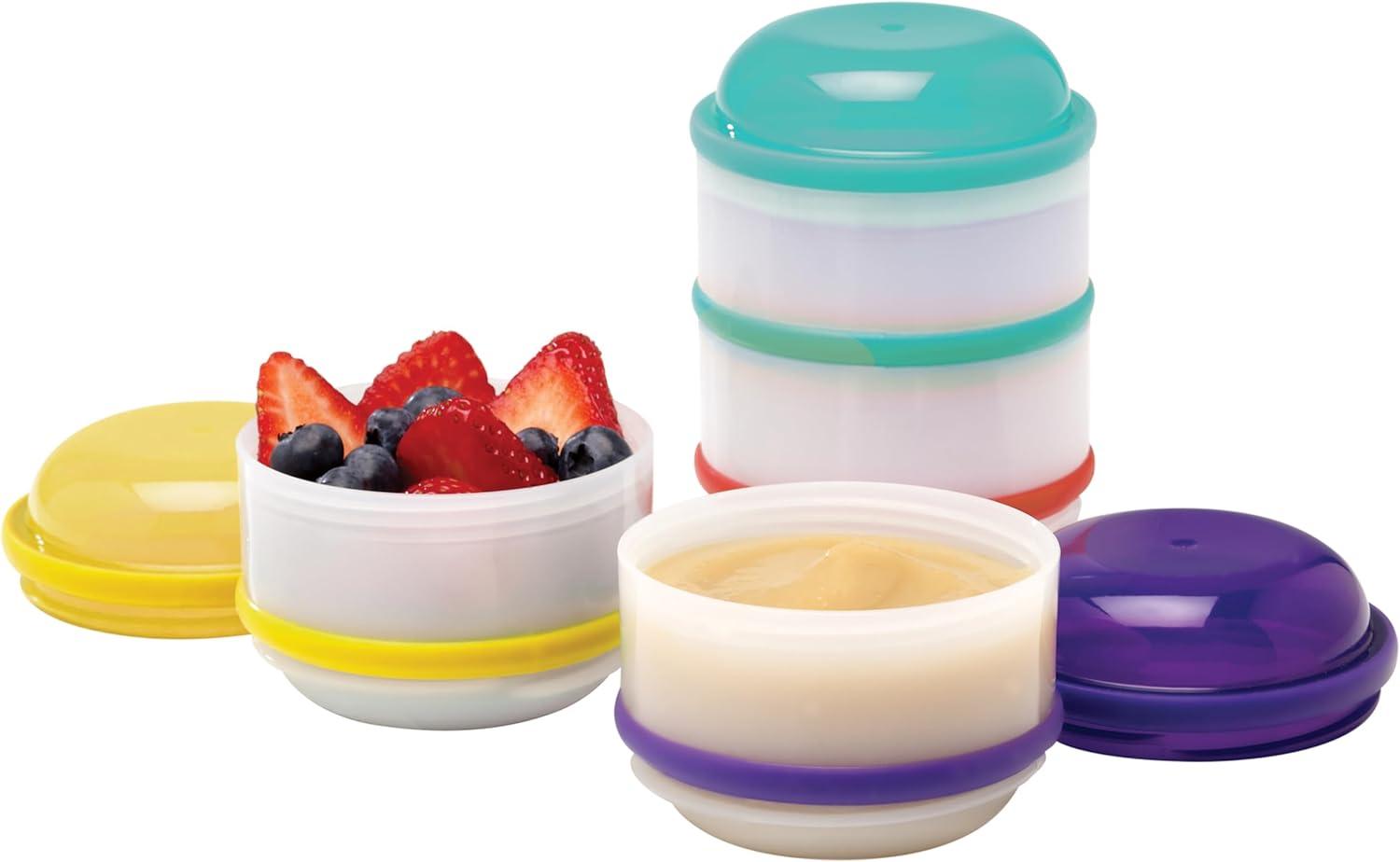 imageDr Browns SnackAPillar Stackable Snack and Dipping Cups Travel Food Storage for Toddlers and Babies BPA Free 6m4 Count Pack of 1