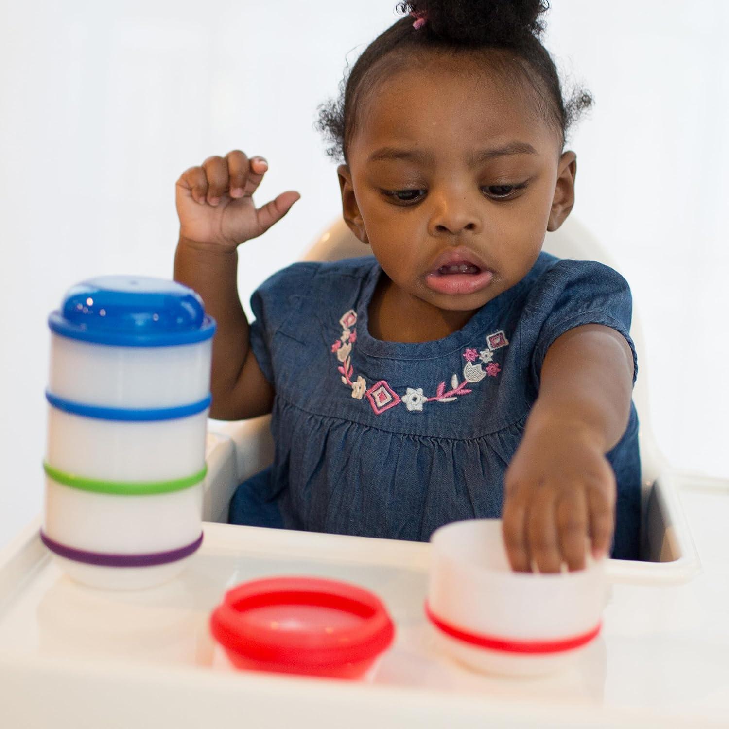 imageDr Browns SnackAPillar Stackable Snack and Dipping Cups Travel Food Storage for Toddlers and Babies BPA Free 6m4 Count Pack of 1