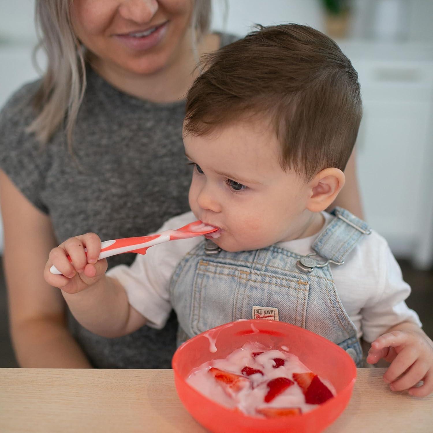 imageDr Browns TempCheck Temperature ColorChanging Spoons for Babies and Toddlers BPA Free 4 Count Pack of 1SoftTip Toddler Feeding Spoons  6 Pack