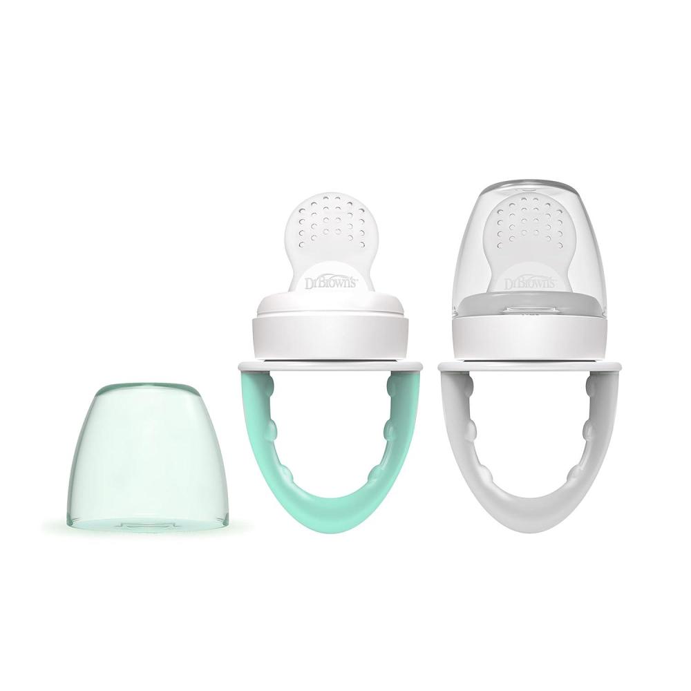 imageDr Browns Designed to Nourish Fresh Firsts Silicone Feeder Grey One Size2 Pack  Mint  Gray