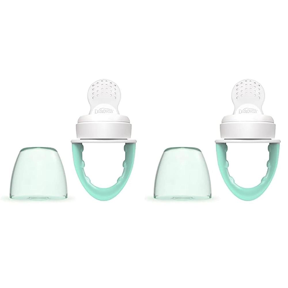 imageDr Browns Designed to Nourish Fresh Firsts Silicone Feeder Grey One Size2 Pack  Mint