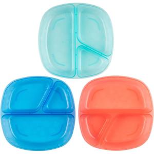 imageDr Browns Designed to Nourish Stackable Plates for Toddlers ampamp Babies BPA Free  3Pack 4mToddler Divided Plates  3 Pack
