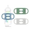 imageDr Browns WideNeck Baby Bottle Handles 100 Silicone Easy Grip Removable Handles for Bottle to Sippy Cup Transition Green 4mBlue  Gray  Green