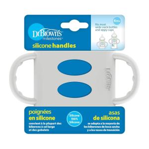 imageDr Browns WideNeck Baby Bottle Handles 100 Silicone Easy Grip Removable Handles for Bottle to Sippy Cup Transition Green 4mGray