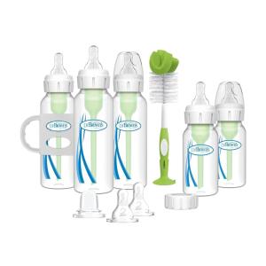 imageDr Browns Natural Flow AntiColic Options Narrow 8oz250mL Baby Bottle  Lovey Gift Set with Level 1 Slow Flow NipplesBottletoSippy  Gray