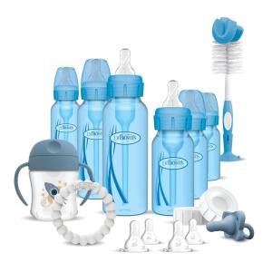imageDr Browns Natural Flow AntiColic Options Narrow 8oz250mL Baby Bottle  Lovey Gift Set with Level 1 Slow Flow NipplesSpecial Edition  Blue