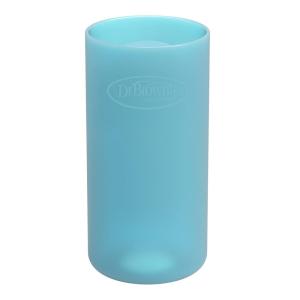 imageDr Browns Options Narrow Glass Bottle Sleeve 100 Silicone Blue BPAFree 8 oz 1Pack8 oz  Blue