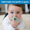 imageDr Browns HappyPaci 100 Silicone Baby Pacifier Contoured OnePiece Design Green Cool Gray Ecru 06m BPAFree 6 Pack