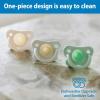 imageDr Browns HappyPaci 100 Silicone Baby Pacifier Contoured OnePiece Design Green Cool Gray Ecru 06m BPAFree 6 Pack