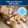 imageDr Browns Baby Lovey Pacifier and Teether Holder Deer with Pink HappyPaci 100 Silicone 06m Packaging May VaryGiraffe