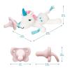imageDr Browns Baby Lovey Pacifier and Teether Holder Deer with Pink HappyPaci 100 Silicone 06m Packaging May VaryUnicorn