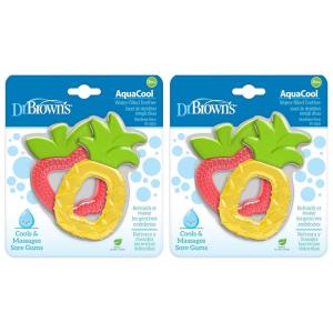 imageDr Browns AquaCool WaterFilled Teether Cooling Teether Toy for Babies Soothes Sore Gums Avocado Toast Shapes BPA Free 3m 2PackApple Pineapple  Value Pack