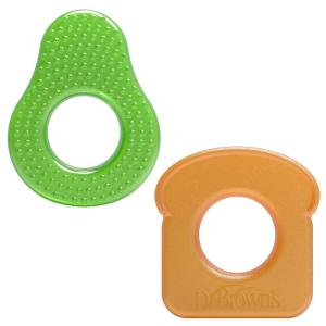 imageDr Browns AquaCool WaterFilled Teether Cooling Teether Toy for Babies Soothes Sore Gums Avocado Toast Shapes BPA Free 3m 2PackAvocado Toast  2Pack