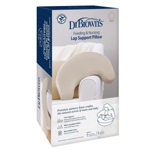 imageDr Browns Feeding and Nursing Lap Support Pillow with Cover Premium Memory Foam Responsive Firm Support Gentle BeigeLight Gray
